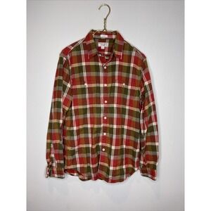 Wallace & Barnes Flannel Shirt Mens Medium Classic Fit Red Green Plaid L/S‎